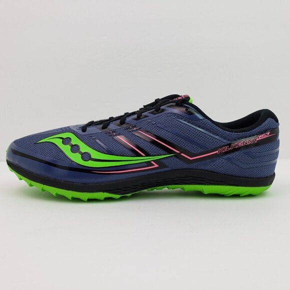 Saucony Kilkenny XC7 Spike Womens Size 10.5 Gray Green Pink Running Track Cleats - Picture 3 of 13